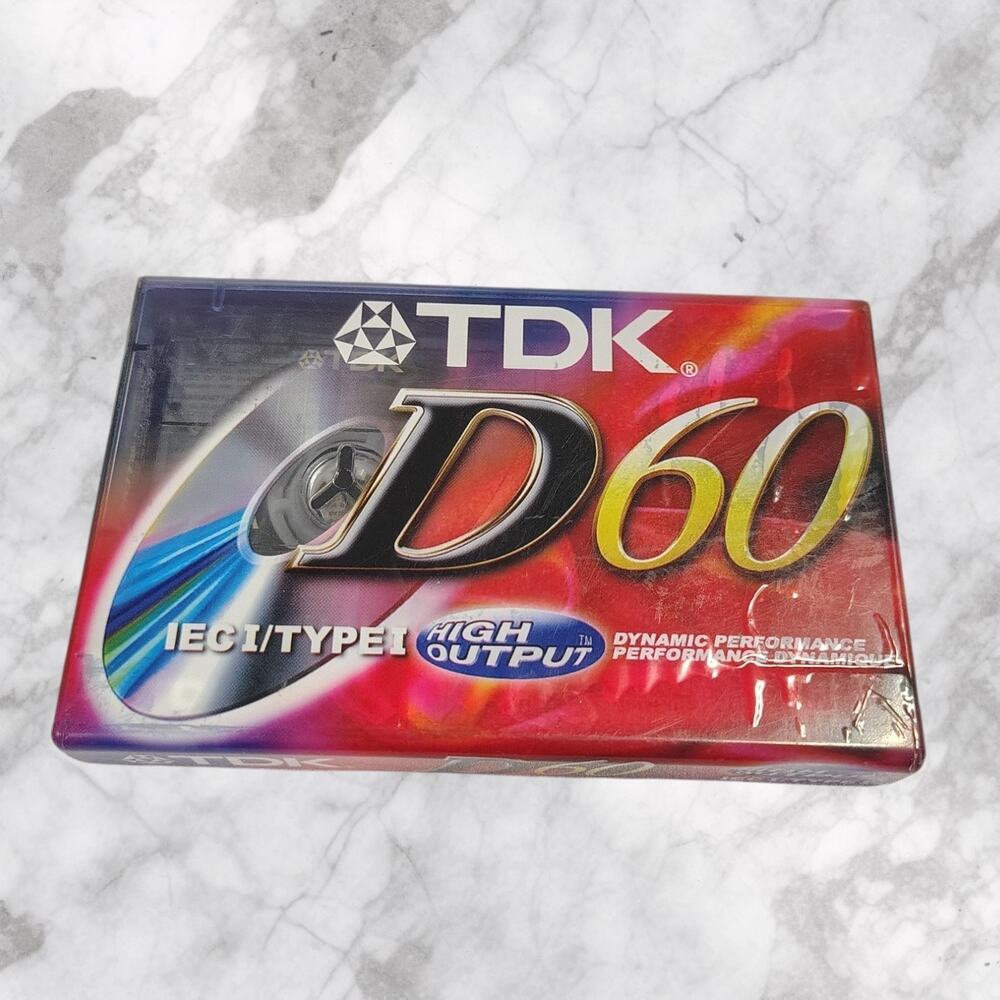 TDK D-60 Cassette Tape High Output Normal Position New & Sealed (1)